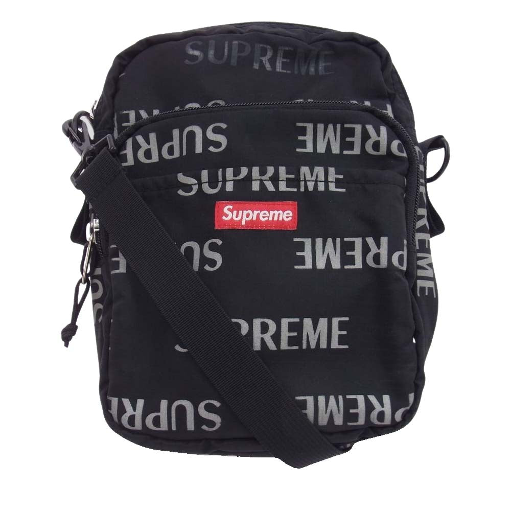 Supreme シュプリーム 16AW 3M Reflective Repeat Shoulder Bag リフレクター ロゴ柄 ショルダー バッグ ブラック系【中古】