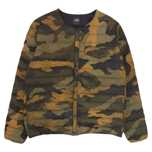 THE NORTH FACE ノースフェイス ND91963 Novelty WS Zepher Shell カモフラ インナー ダウン ジャケット カーキ系 M【中古】