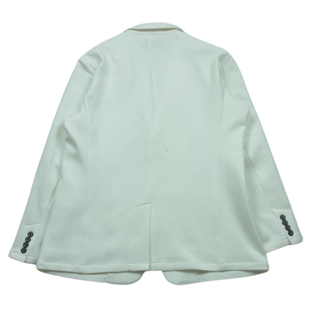 1piu1uguale3 ウノピュウノウグァーレトレ ポンチジャージ素材 グラデーションロゴ テーラード ジャケット ホワイト系 XL【中古】