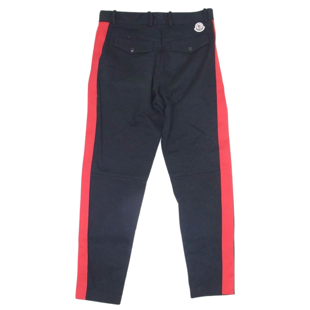 MONCLER モンクレール PANTALONⅠ パンタロン サイドライン チノ トラックパンツ ブラック系 46【中古】