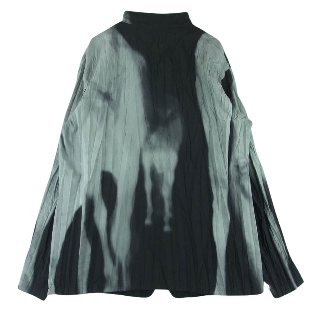 ISSEY MIYAKE イッセイミヤケ ME63FD214 MEN メン プリーツ加工 スタンドカラー リバーシブル タイダイ 長袖 シャツ ジャケット ブラック系 グレー系 3【中古】