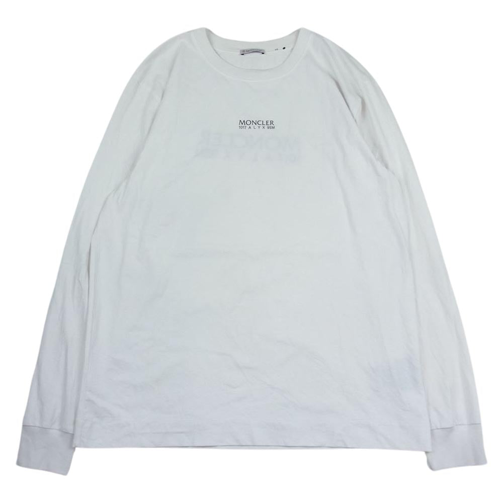 MONCLER モンクレール ALYX GENIUS M LUNGA ジーニアス アリクス ロゴプリント 長袖 Tシャツ ロンT ホワイト系 L【中古】