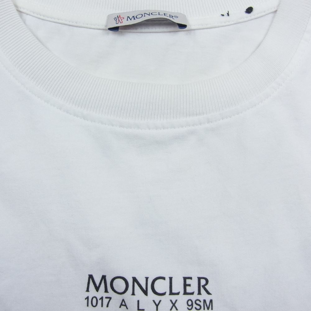 MONCLER モンクレール ALYX GENIUS M LUNGA ジーニアス アリクス ロゴプリント 長袖 Tシャツ ロンT ホワイト系 L【中古】