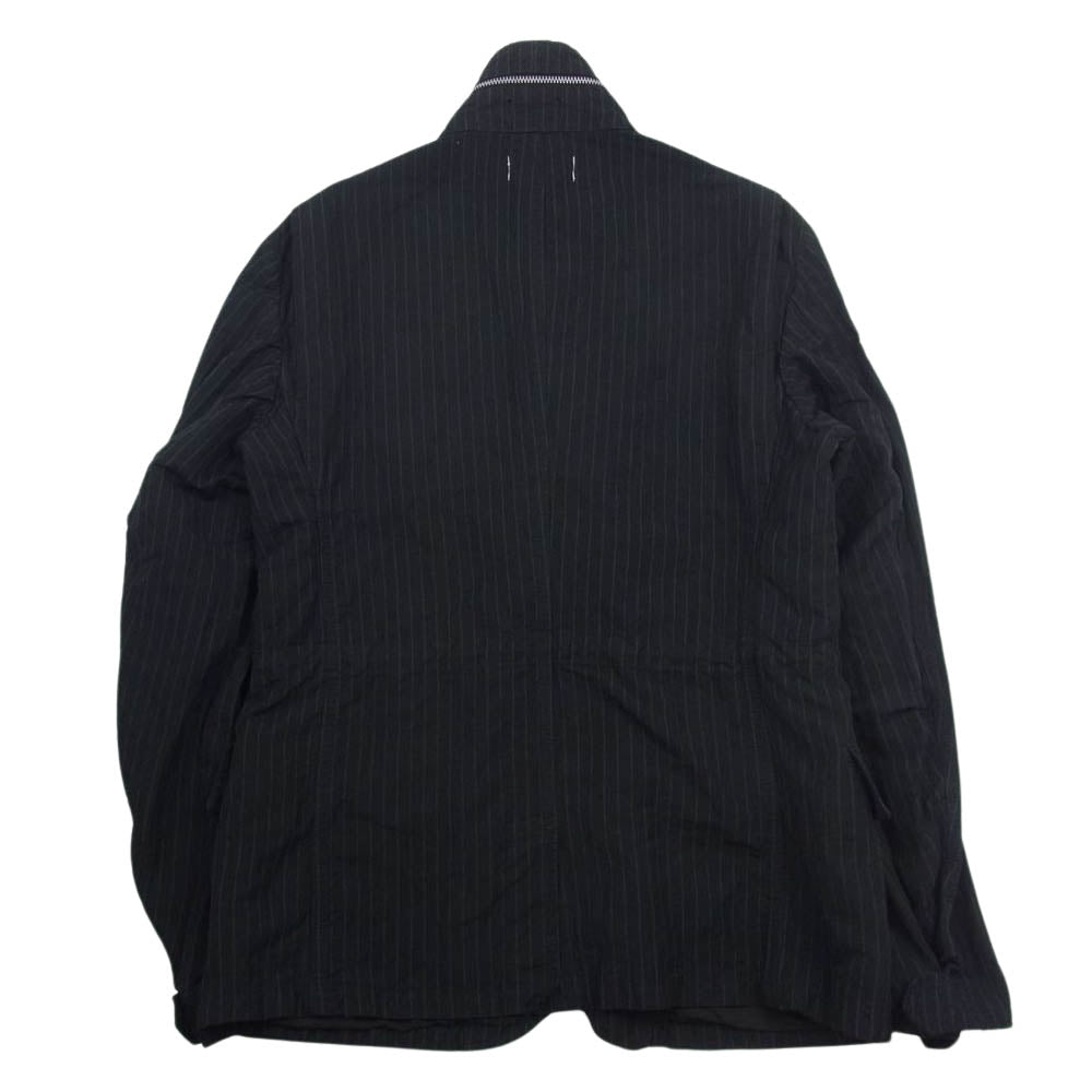 JUNYA WATANABE COMME des GARCONS MAN ジュンヤワタナベコムデギャルソンマン 21SS WG-J923 eye アイ 製品加工 後染め ストライプ スタンドカラー M-65型 フルジップ フィールドジャケット ブラック系 L【中古】