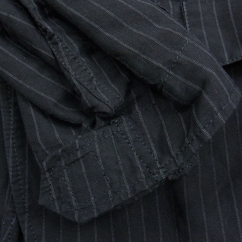 JUNYA WATANABE COMME des GARCONS MAN ジュンヤワタナベコムデギャルソンマン 21SS WG-J923 eye アイ 製品加工 後染め ストライプ スタンドカラー M-65型 フルジップ フィールドジャケット ブラック系 L【中古】