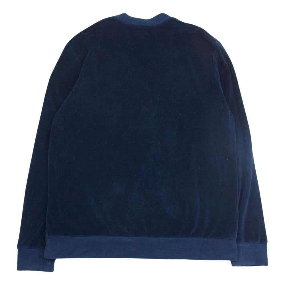 MONCLER モンクレール G20918G00020 MAGLIA マグリア ロゴ型押し クルーネック スウェット トレーナー ネイビー系 XL【中古】