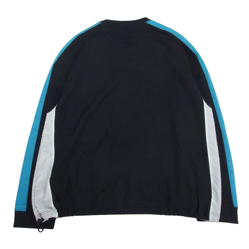 VALENTINO ヴァレンティノ 21AW WV3MF18L7GU ラバーパッチ サイドライン クルーネック スウェット トレーナー ブラック系 XL【中古】