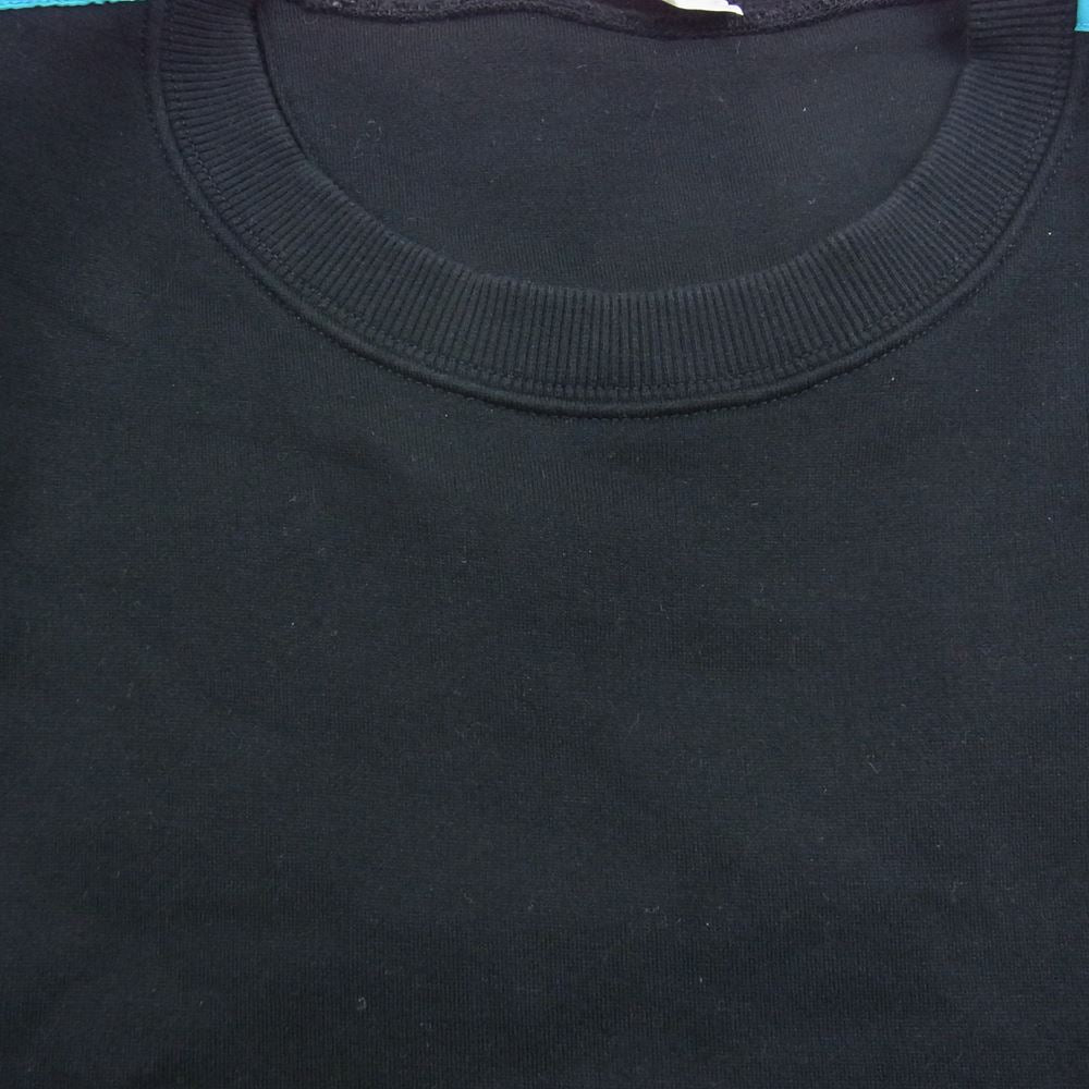 VALENTINO ヴァレンティノ 21AW WV3MF18L7GU ラバーパッチ サイドライン クルーネック スウェット トレーナー ブラック系 XL【中古】