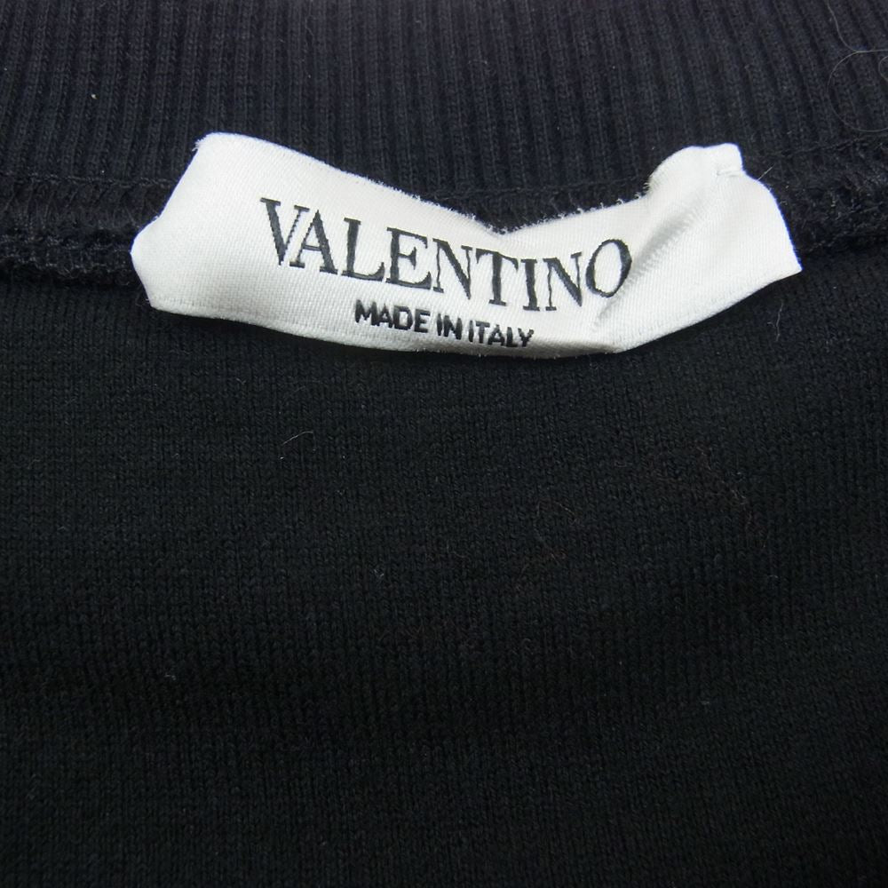 VALENTINO ヴァレンティノ 21AW WV3MF18L7GU ラバーパッチ サイドライン クルーネック スウェット トレーナー ブラック系 XL【中古】