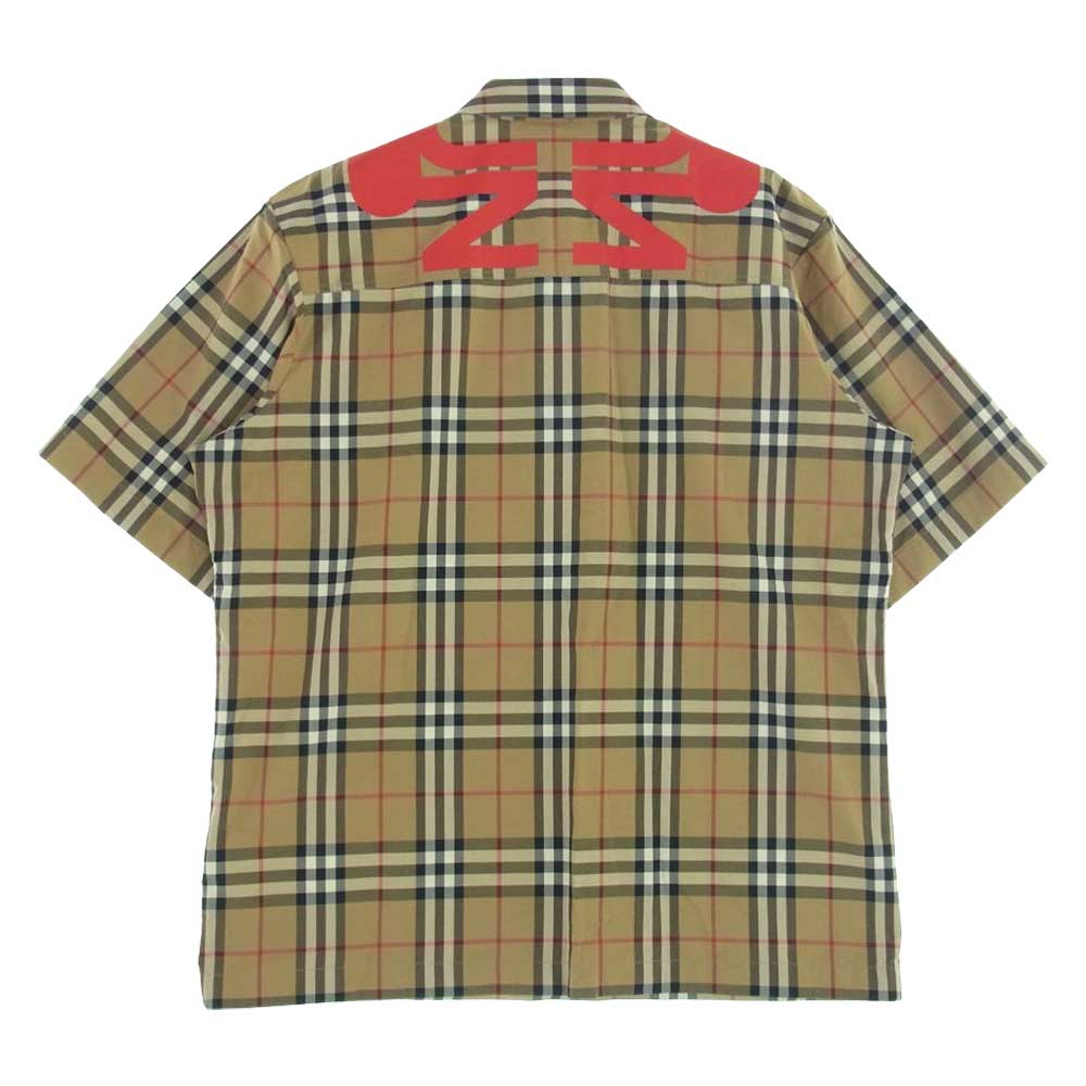 BURBERRY バーバリー 22SS 8052446 ユニバーサルパスポート ハーフジップ プルオーバー ノバチェック 半袖 シャツ マルチカラー系 L【中古】