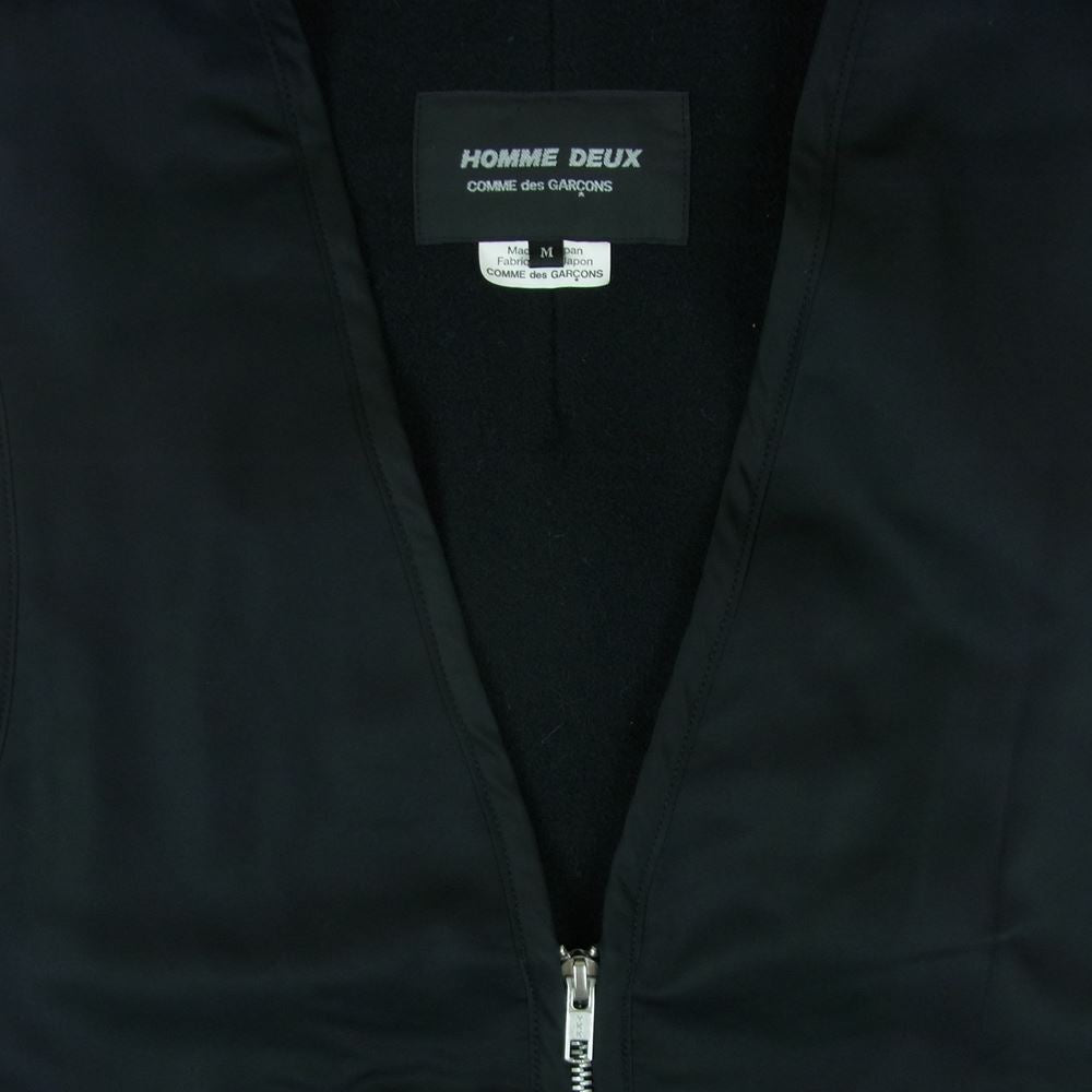COMME des GARCONS HOMME DEUX コムデギャルソンオムドゥ 18AW DB-C003 異素材切替 ミリタリーライナー ジップアップ ロング ベスト ブラック系 M【中古】