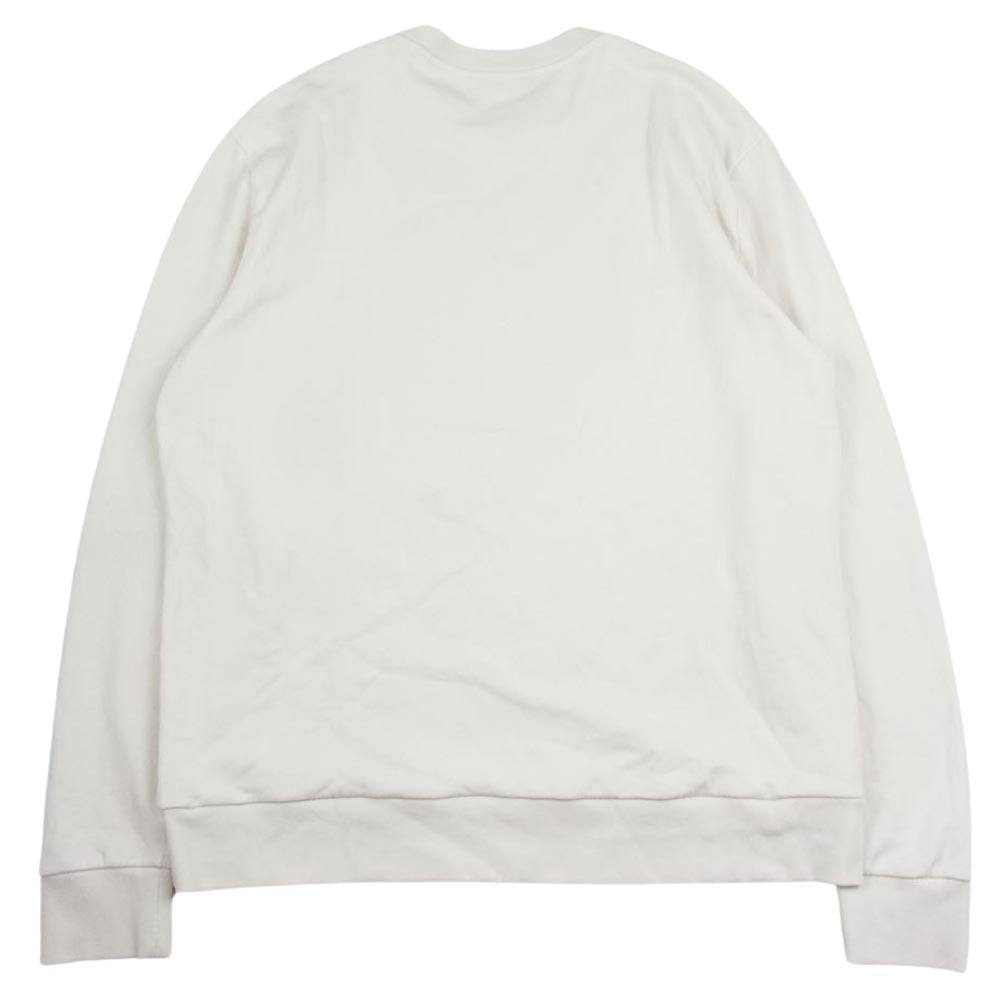 MONCLER モンクレール MAGLIA マグリア フロッキーロゴ クルーネック スウェット トレーナー オフホワイト系 XXL【中古】