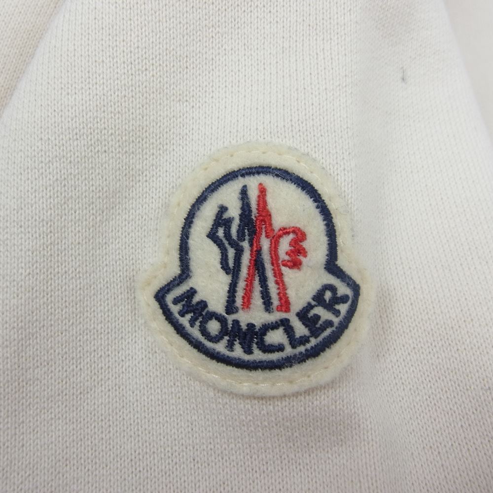 MONCLER モンクレール MAGLIA マグリア フロッキーロゴ クルーネック スウェット トレーナー オフホワイト系 XXL【中古】