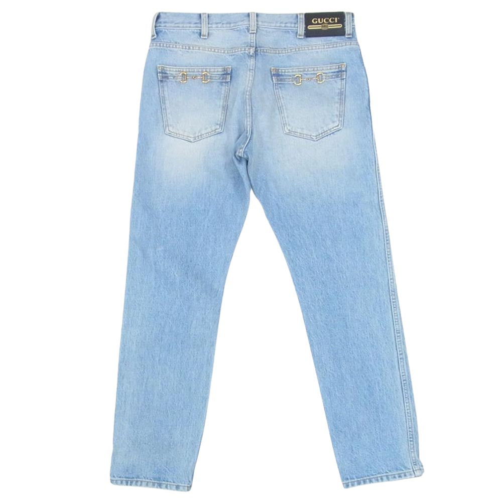 GUCCI グッチ 681289 ホースビットディテール付き クラシック テーパード デニムパンツ インディゴブルー系 32【中古】
