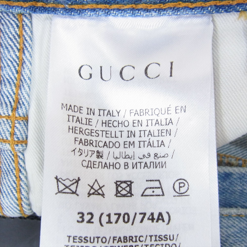 GUCCI グッチ 681289 ホースビットディテール付き クラシック テーパード デニムパンツ インディゴブルー系 32【中古】