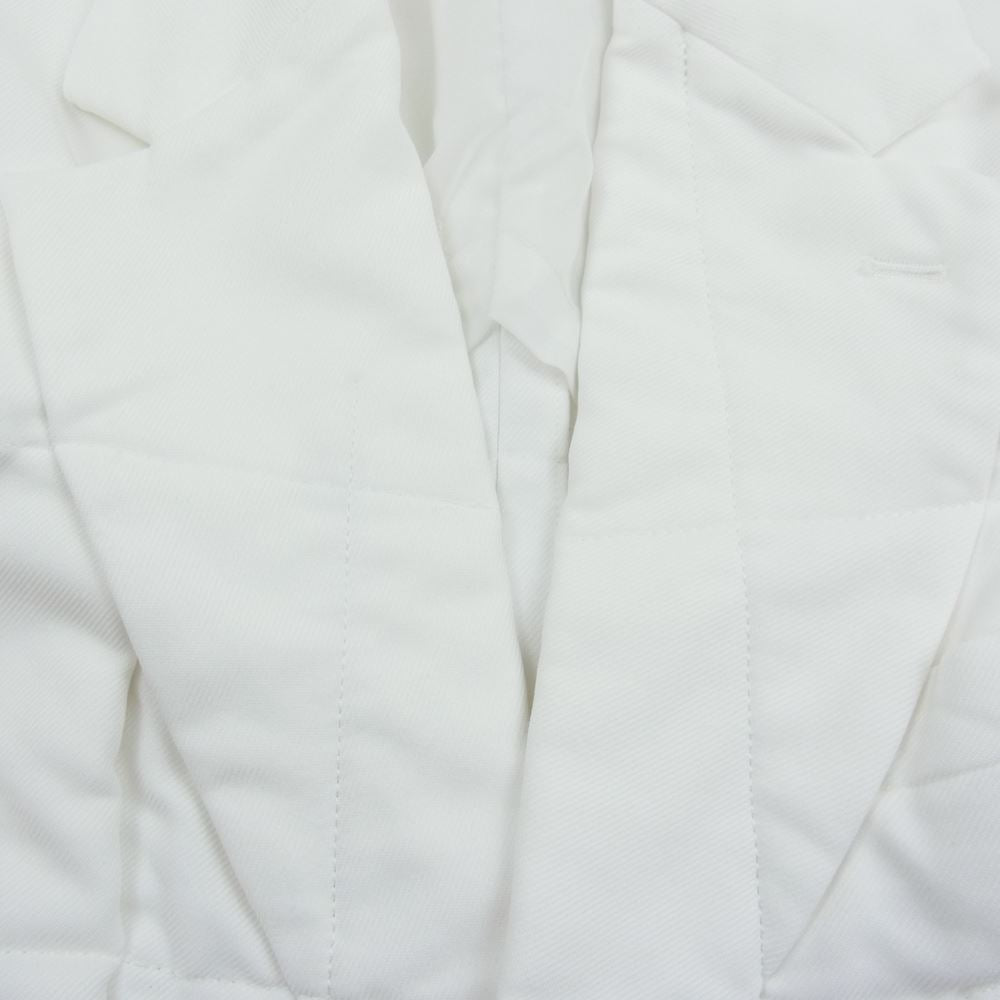 COMME des GARCONS HOMME PLUS コムデギャルソンオムプリュス 21SS PG-J031 製品加工 ポリエステル縮絨 ポリ縮 変形 ステッチ プリーツデザイン 1B テーラードジャケット ホワイト系 S【中古】