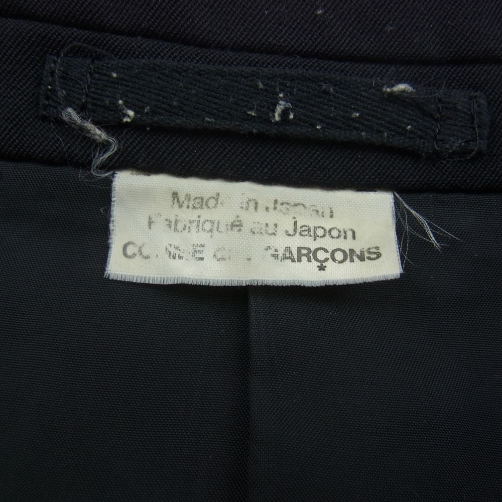 COMME des GARCONS HOMME PLUS コムデギャルソンオムプリュス 19SS PC-J059 クレイジースーツ期 異素材ドッキング 裾フェイクレザー切替 レイヤード テーラードジャケット ブラック系 M【中古】