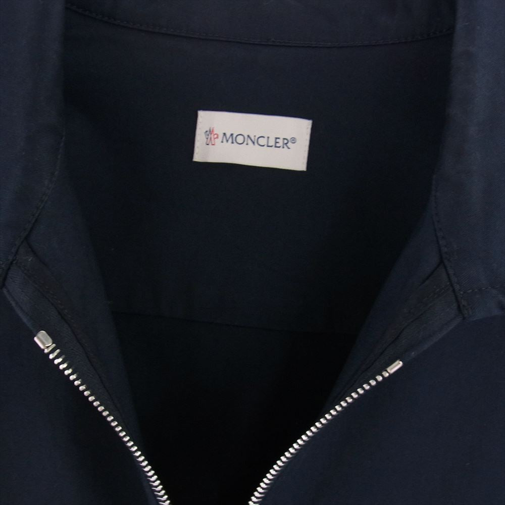MONCLER モンクレール CAMICIA カミーチェ コットンギャバジン マグリアロゴ刺繍 フルジップ ジャケット ネイビー系 L【中古】