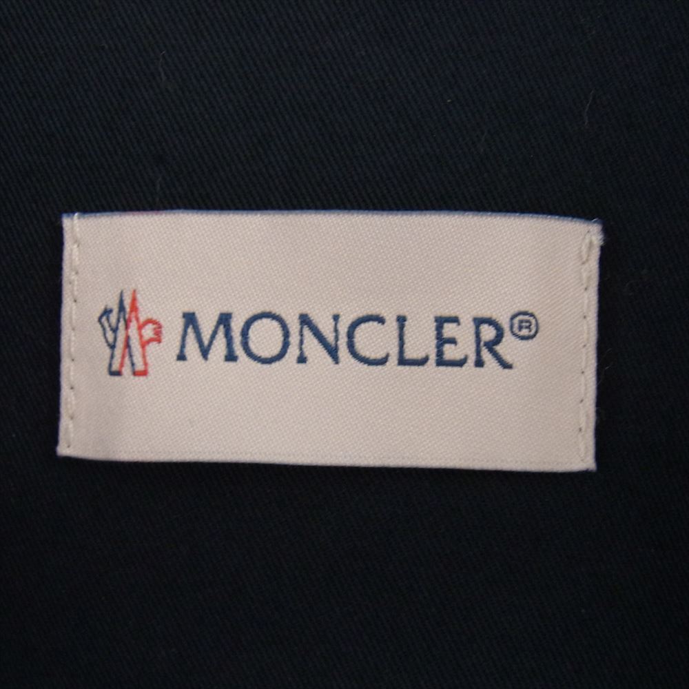 MONCLER モンクレール CAMICIA カミーチェ コットンギャバジン マグリアロゴ刺繍 フルジップ ジャケット ネイビー系 L【中古】