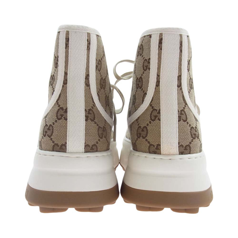 GUCCI グッチ 745999 GGキャンバス ハイカット スニーカー ブラウン系 8.5【中古】