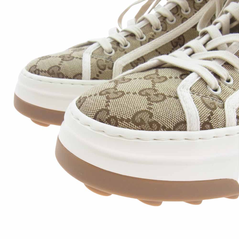 GUCCI グッチ 745999 GGキャンバス ハイカット スニーカー ブラウン系 8.5【中古】