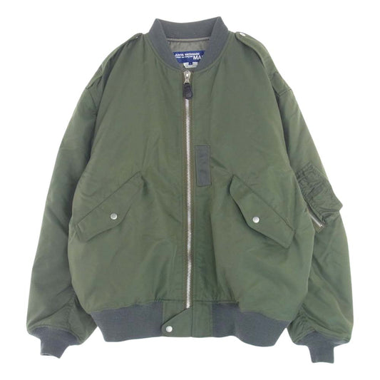 JUNYA WATANABE COMME des GARCONS MAN ジュンヤワタナベコムデギャルソンマン 21SS WH-J029 ナイロンツイル バックプリント MA-1 オーバーサイズ ミリタリー ジャケット モスグリーン系 L【中古】