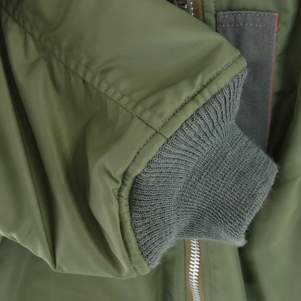 JUNYA WATANABE COMME des GARCONS MAN ジュンヤワタナベコムデギャルソンマン 21SS WH-J029 ナイロンツイル バックプリント MA-1 オーバーサイズ ミリタリー ジャケット モスグリーン系 L【中古】