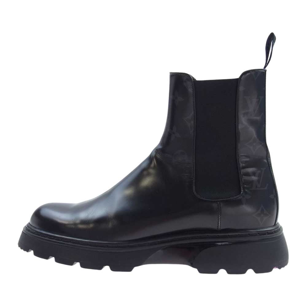 LOUIS VUITTON ルイ・ヴィトン 1A9FE3 LVボールド ライン アンクル モノグラム サイドゴア ブーツ ブラック系 8【中古】