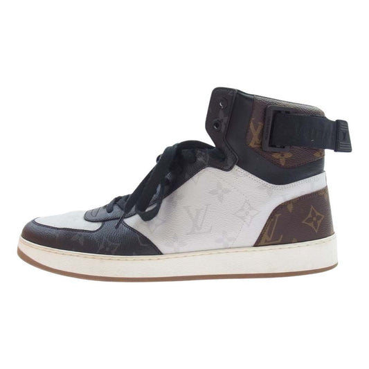 LOUIS VUITTON ルイ・ヴィトン 1A44VT リヴォリライン モノグラム切替 ハイカット スニーカー ブラウン系 ホワイト系 ブラック系 8.5インチ【中古】