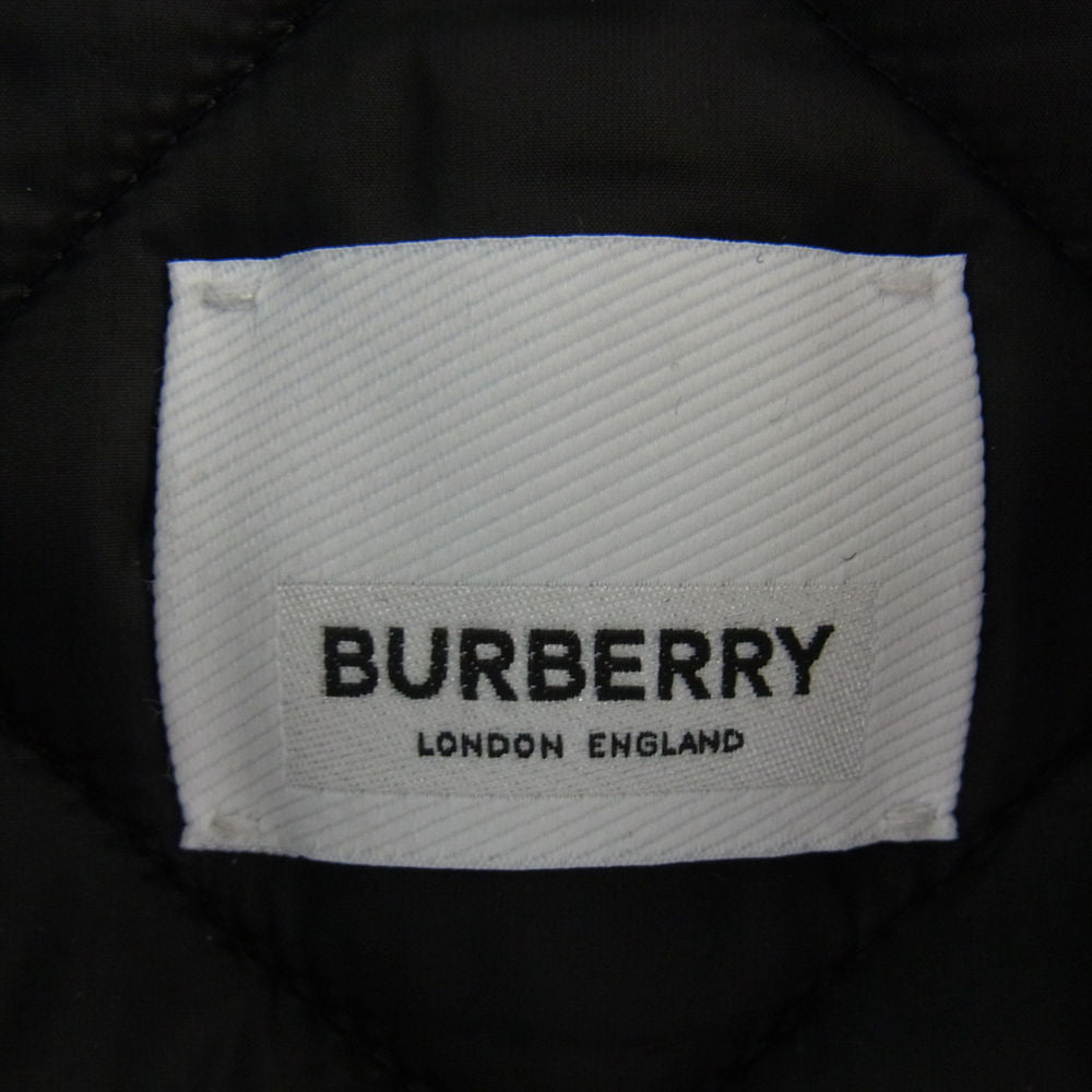 BURBERRY バーバリー 8062346 ロゴ刺繍 ウール チェック 中綿ライナー付き エルボーパッチ オーバーサイズ シャツ ジャケット グリーン系 UK6【美品】【中古】