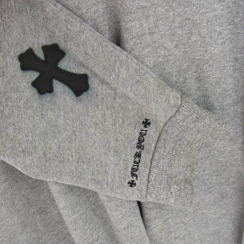 CHROME HEARTS クロムハーツ（原本無） 国内正規品 SWTSHRT GRP Y NOT-U-OVRSZD グループワイノット レザークロスパッチ オーバーサイズ スウェット トレーナー グレー系 XL【中古】
