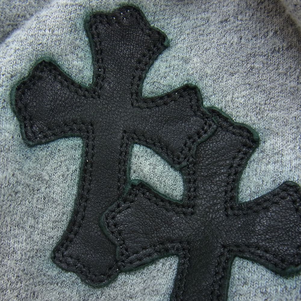 CHROME HEARTS クロムハーツ（原本無） 国内正規品 SWTSHRT GRP Y NOT-U-OVRSZD グループワイノット レザークロスパッチ オーバーサイズ スウェット トレーナー グレー系 XL【中古】