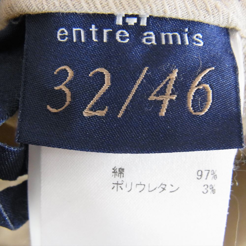 アントレアミ コットン スラックス パンツ ベージュ系 32【中古】
