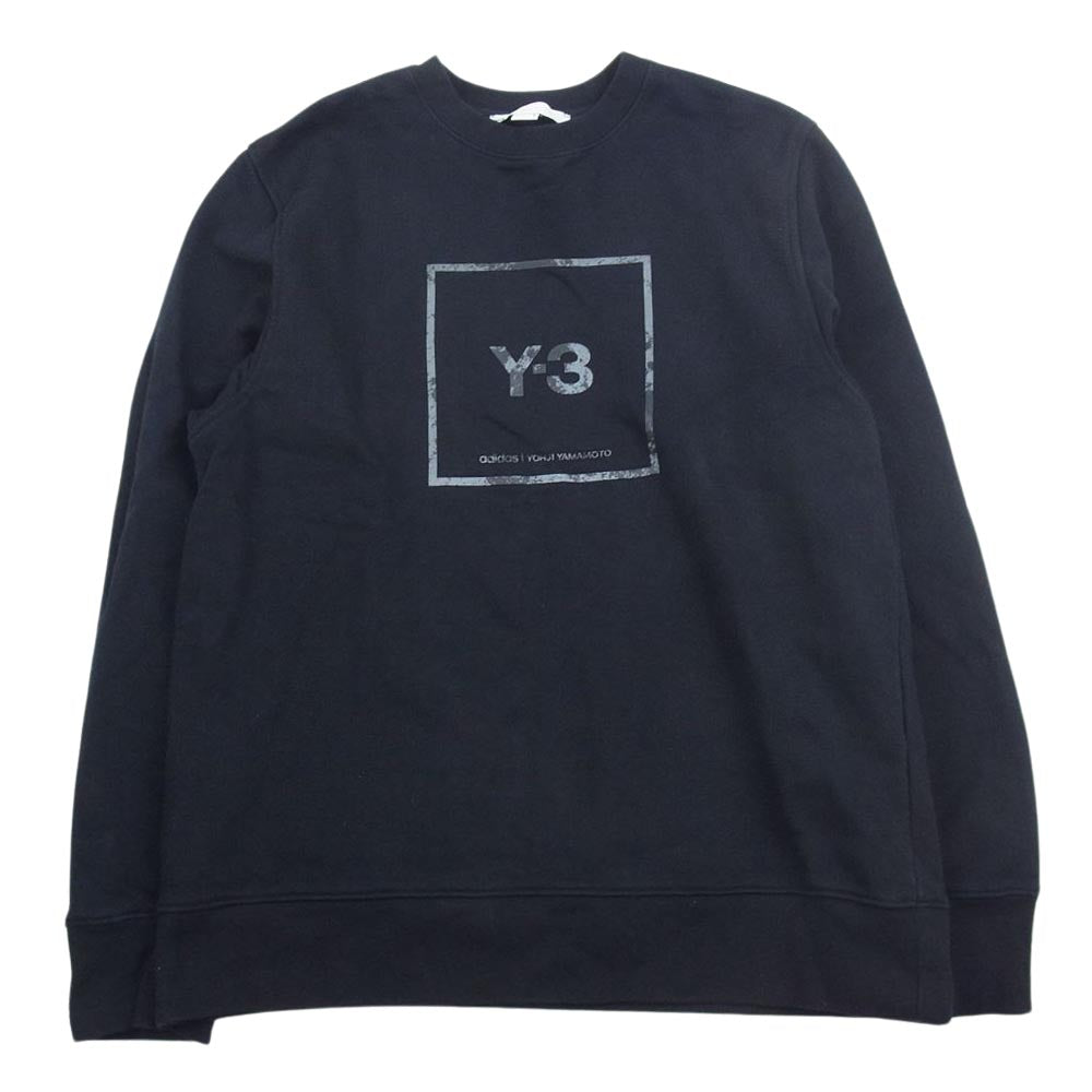 Y-3 Yohji Yamamoto ワイスリー ヨウジヤマモト ABW003 SQUARE LABEL GRAPHIC CREW SWEATSHIRT スクエア レーベル グラフィック クルー スウェット ブラック系 M【中古】