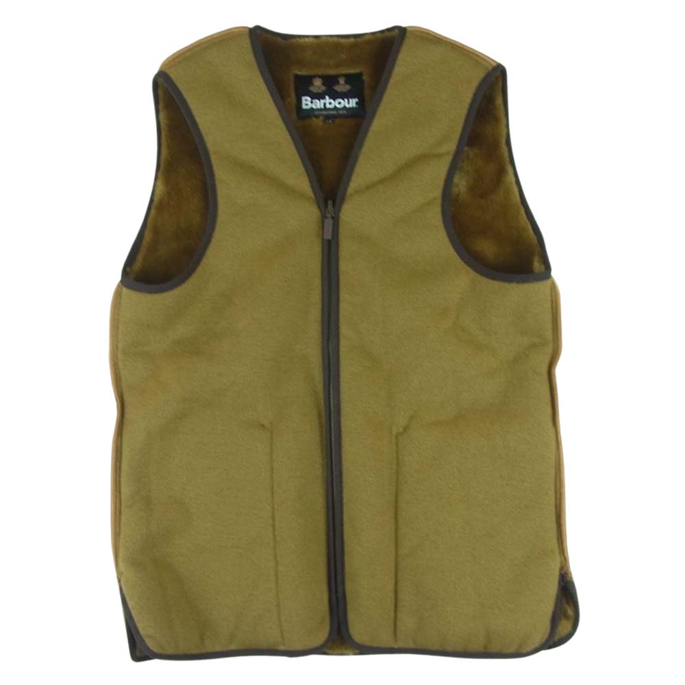 Barbour バブアー 222MLI0035 SL FUR LINER フロント ジップ ファー ライナー リバーシブル ボア ベスト ブラウン系 36【美品】【中古】