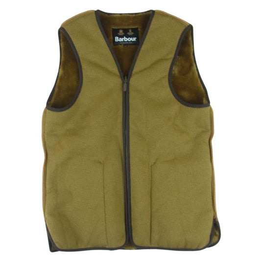 Barbour バブアー 222MLI0035 SL FUR LINER フロント ジップ ファー ライナー リバーシブル ボア ベスト ブラウン系 36【美品】【中古】