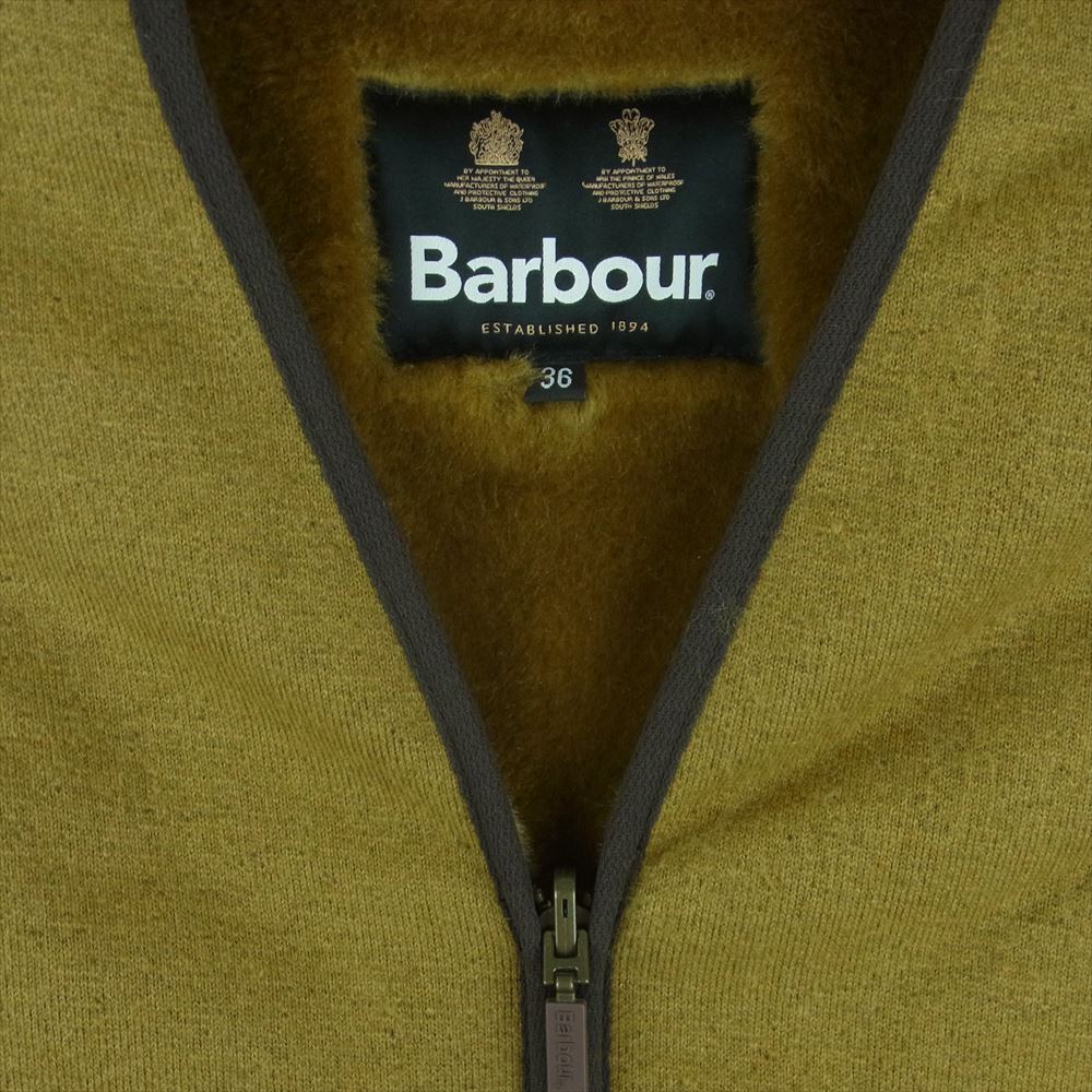 Barbour バブアー 222MLI0035 SL FUR LINER フロント ジップ ファー ライナー リバーシブル ボア ベスト ブラウン系 36【美品】【中古】