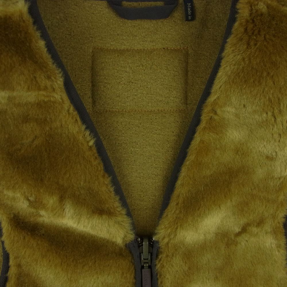 Barbour バブアー 222MLI0035 SL FUR LINER フロント ジップ ファー ライナー リバーシブル ボア ベスト ブラウン系 36【美品】【中古】