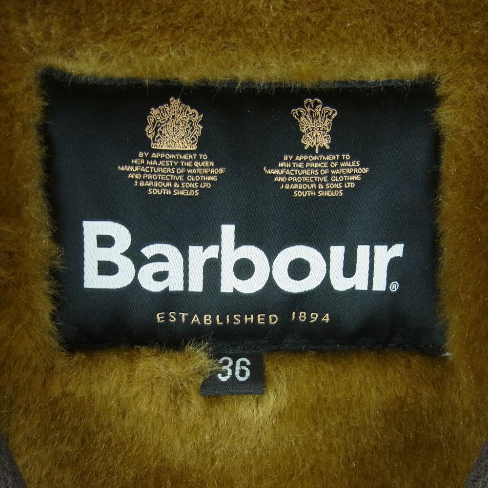 Barbour バブアー 222MLI0035 SL FUR LINER フロント ジップ ファー ライナー リバーシブル ボア ベスト ブラウン系 36【美品】【中古】