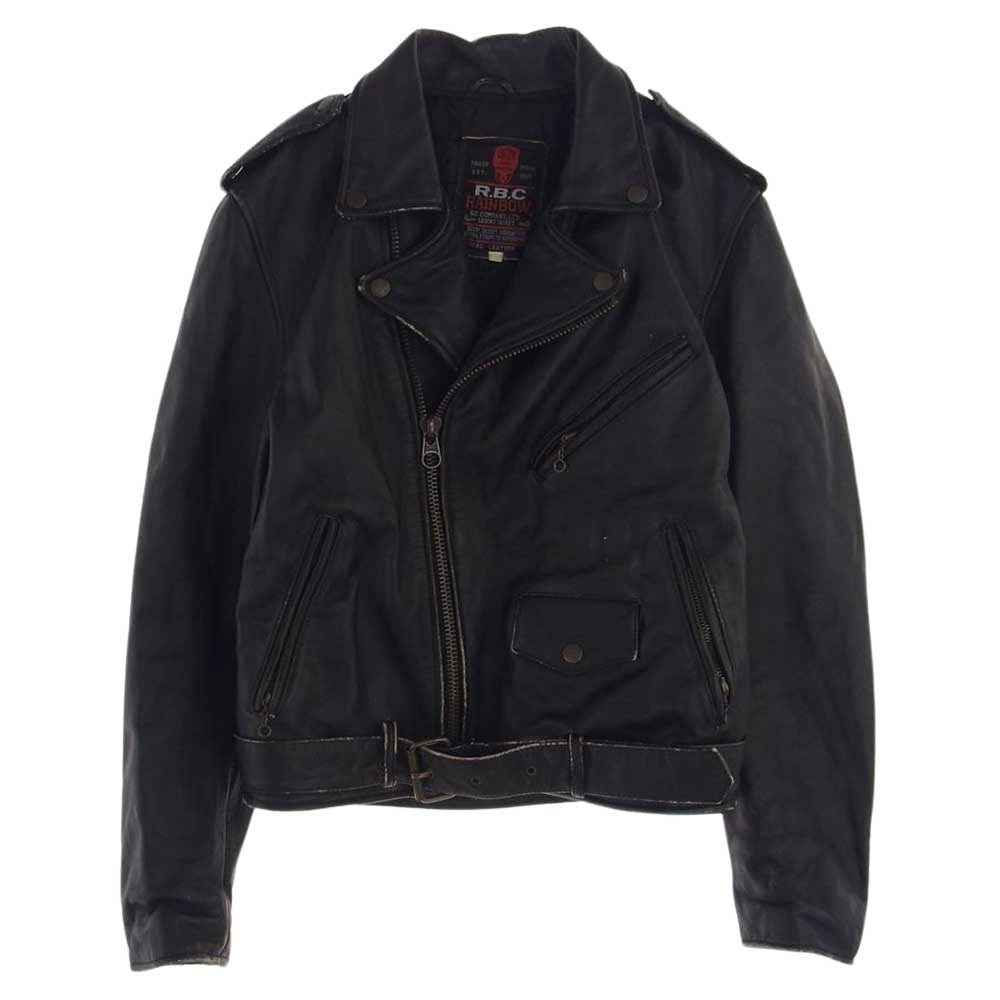 アールビーシー レザー ダブル ライダース ジャケット ブラック系 M【中古】