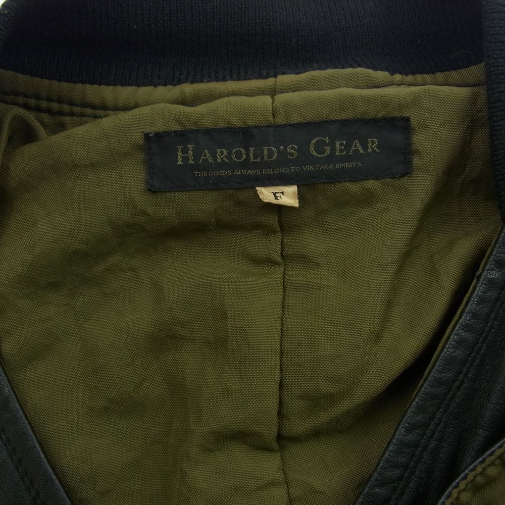 ハロルズギア LEATHER SHORT JACKET レディース レザー ショート ジャケット ブラック系 F【中古】