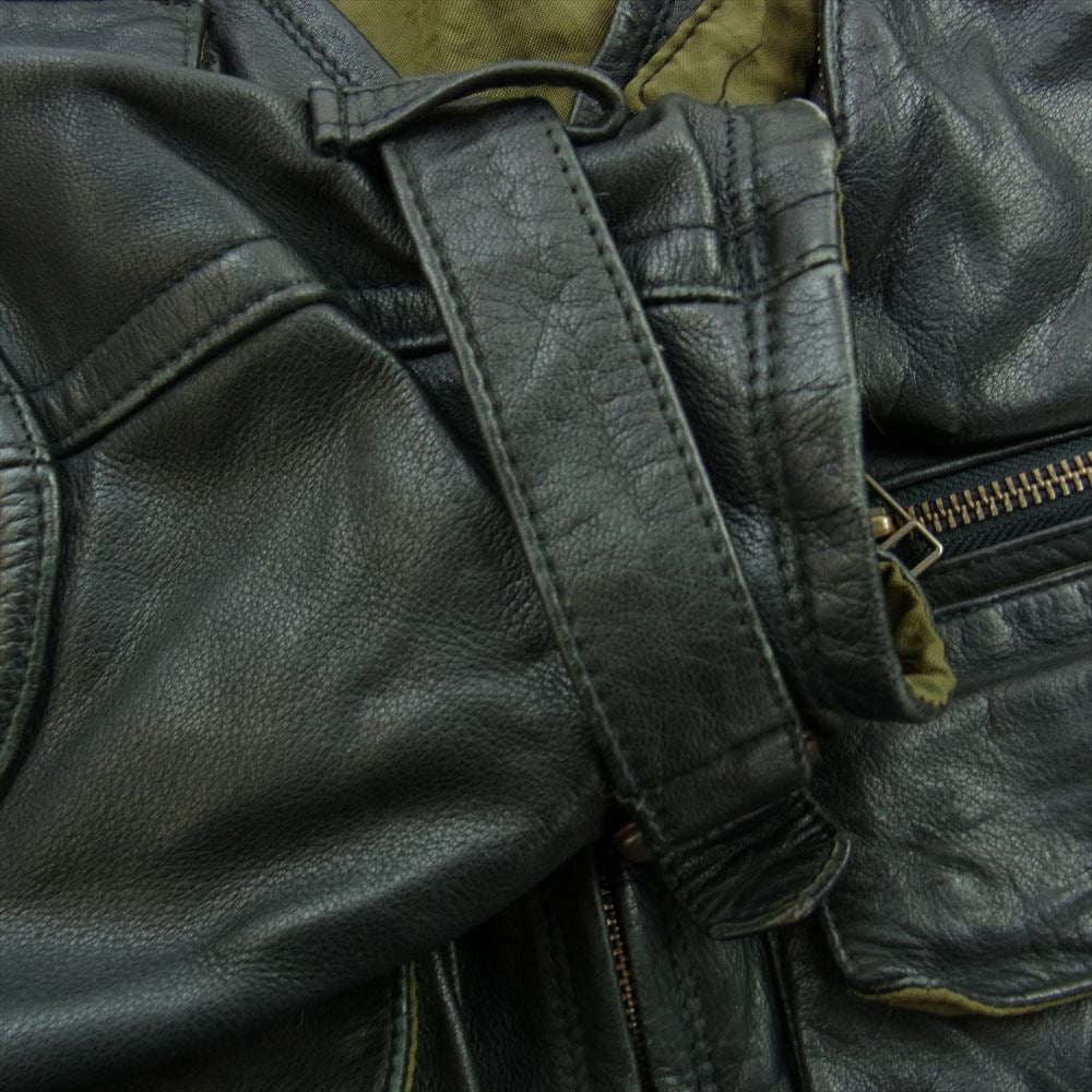 ハロルズギア LEATHER SHORT JACKET レディース レザー ショート ジャケット ブラック系 F【中古】