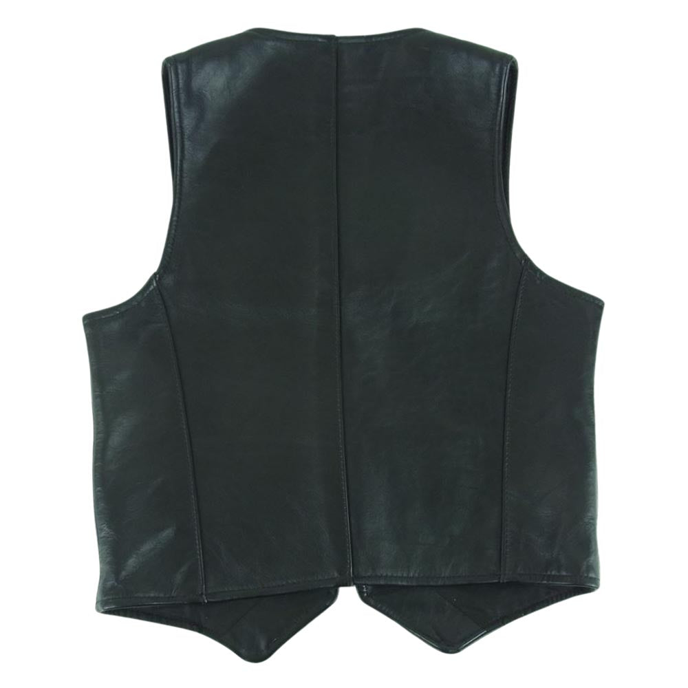 VANSON バンソン 90s VZ LEATHER VEST タロン ジップ レザー ベスト アメリカ製 ブラック系 38【中古】