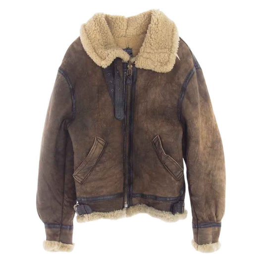 AVIREX アヴィレックス USA製 B-3 ムートン フライト ジャケット ブラウン系 40【中古】