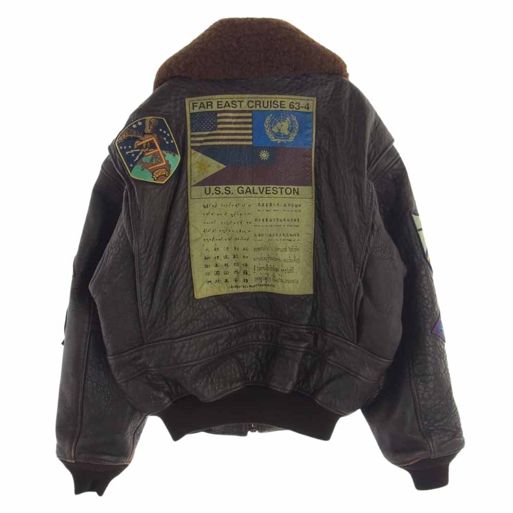 AVIREX アヴィレックス G-1 TOPGUN MODEL トップガン モデル レザー フライト ジャケット ダークブラウン系 XS【中古】