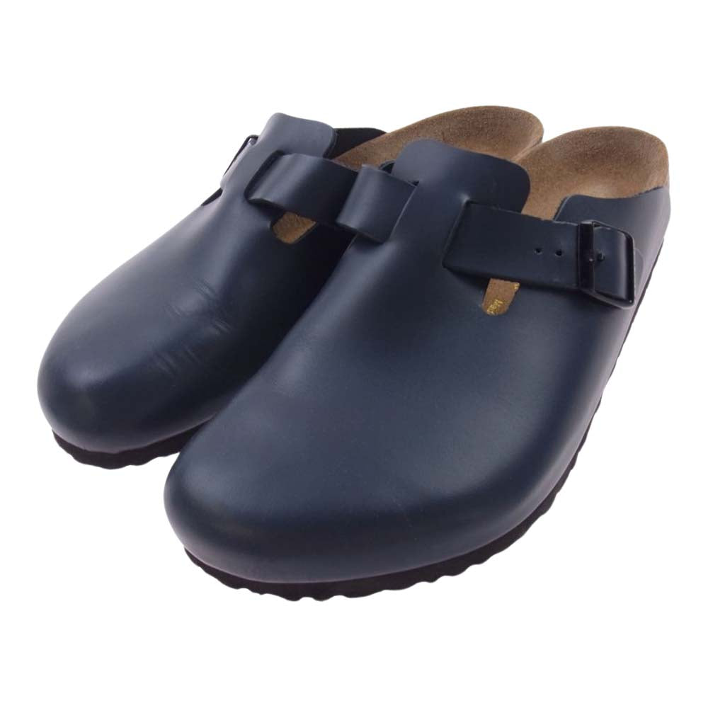 BIRKENSTOCK ビルケンシュトック BOSTON ボストン ネイビー レザー サンダル　 インディゴブルー系 44【中古】