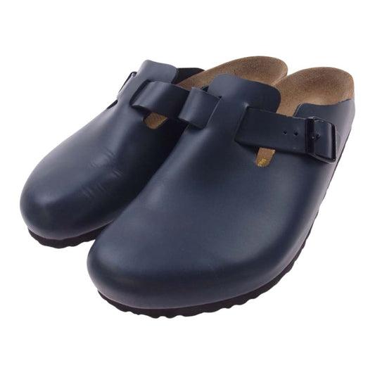 BIRKENSTOCK ビルケンシュトック BOSTON ボストン ネイビー レザー サンダル　 インディゴブルー系 44【中古】
