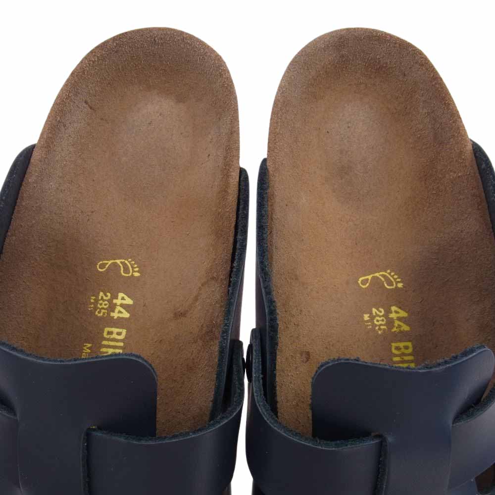 BIRKENSTOCK ビルケンシュトック BOSTON ボストン ネイビー レザー サンダル　 インディゴブルー系 44【中古】