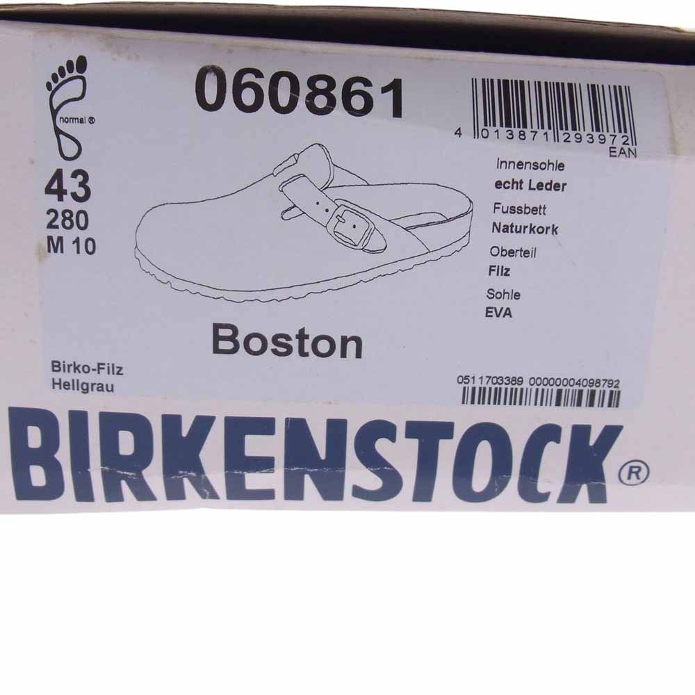 BIRKENSTOCK ビルケンシュトック BOSTON ボストン ネイビー レザー サンダル　 インディゴブルー系 44【中古】