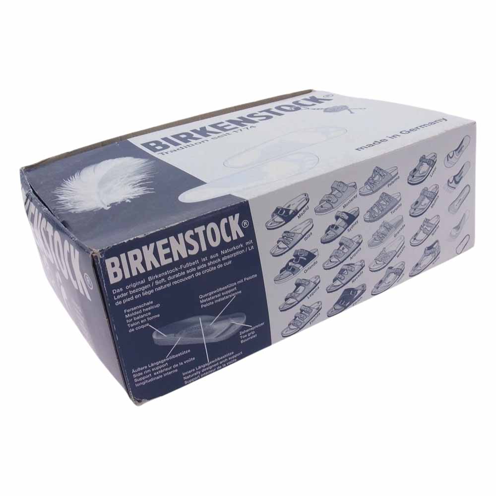 BIRKENSTOCK ビルケンシュトック BOSTON ボストン ネイビー レザー サンダル　 インディゴブルー系 44【中古】